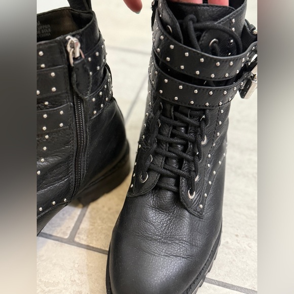 Rebecca Minkoff - Black Studded Leather Ankle Boots - size 8.5 - Picture 7 of 11